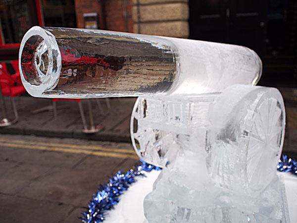 Fully loaded - this ice cannon looked primed and ready to fire ice-cannon