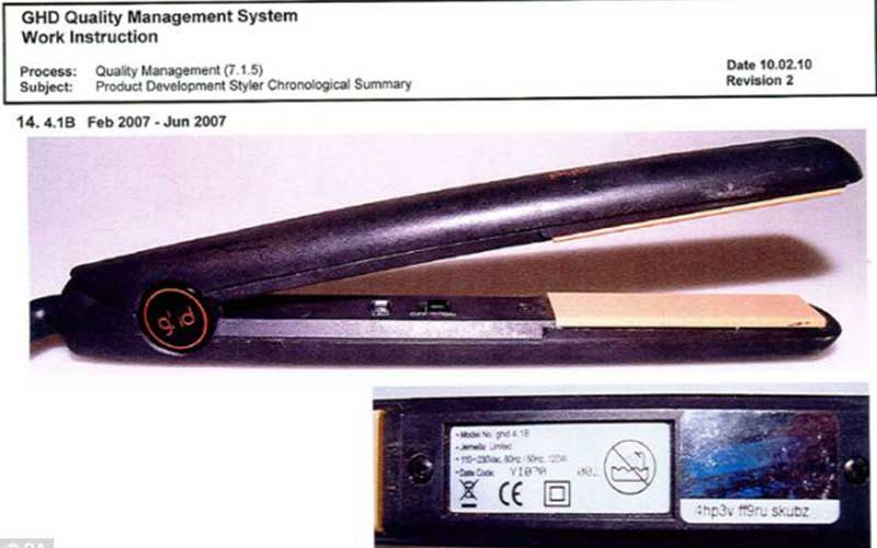 Missiing: Claudia's GHD hair straighteners - model number 14.4.1B