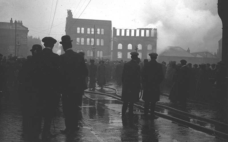 Fire on Ouse Bridge, York