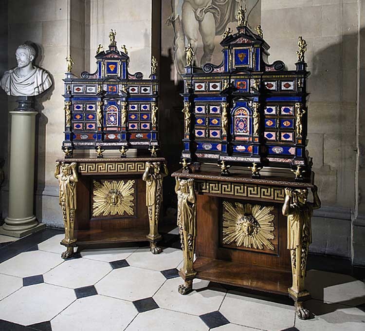 Italian pietre dure inlaid cabinets