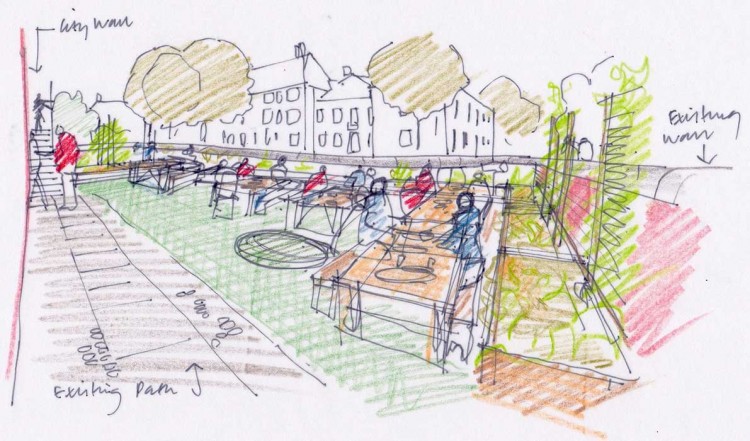 How the edible garden could look. Image by Geoff Holland of Holland Brown Architects