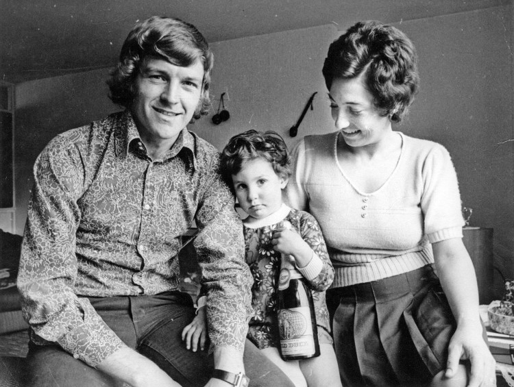 Chris shares that York City champagne moment with wife Therese and daughter Sheriden