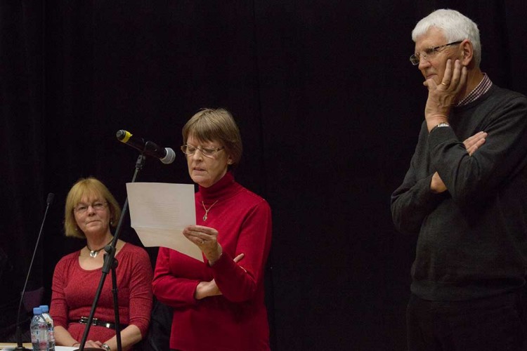 Chris Bridge, with wife Sheila reading