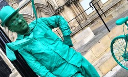 Purpleman goes green as he makes a colourful statement on Stonegate