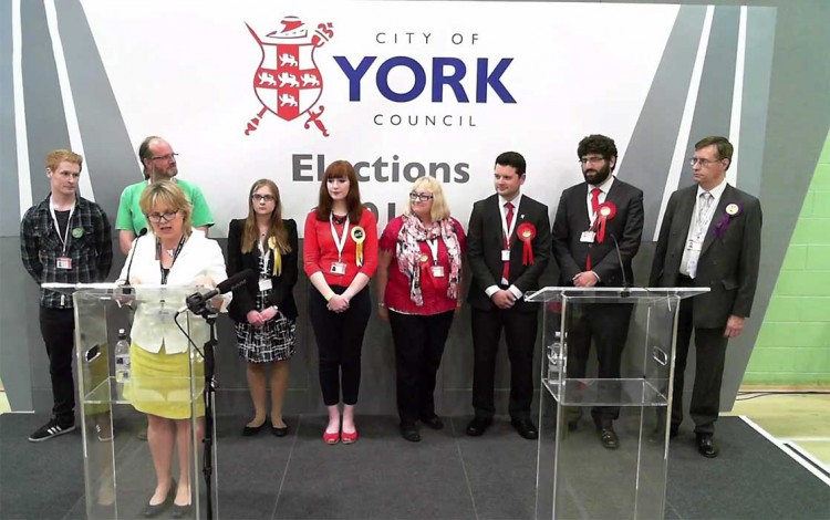 York returning officer Kersten England announces the result of the Hull ward vote. Photograph: City of York Council / YouTube