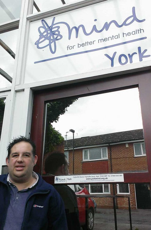 Carl outside York Mind's HQ