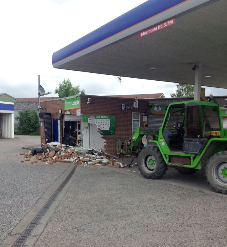 The scene of devastation at Penny Petrol Station on Hull Road. Photograph: NYP York North on Twitter