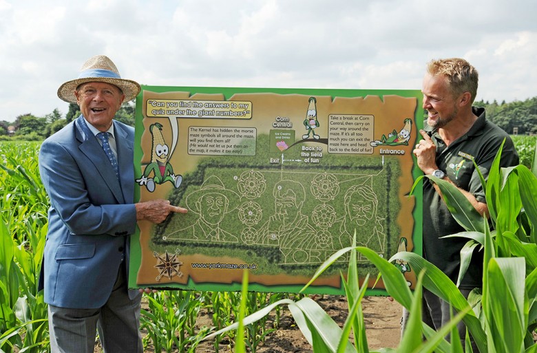 Geoff Boycott and Tom Pearcy. Photograph: York Maze