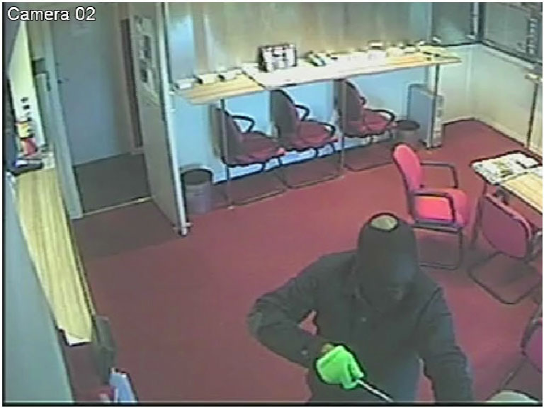 One suspect was armed with a screwdriver, the other with a dumbbell handle
