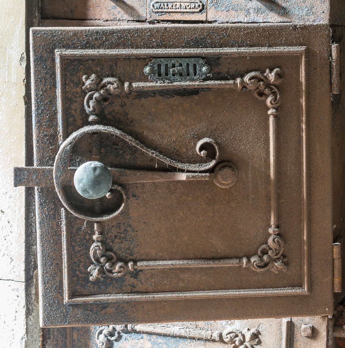 A close up of the range ironwork, by Walker York