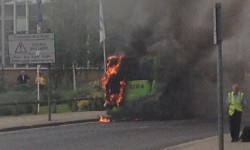 A bus caught fire in York, city captured the drama via video and pix