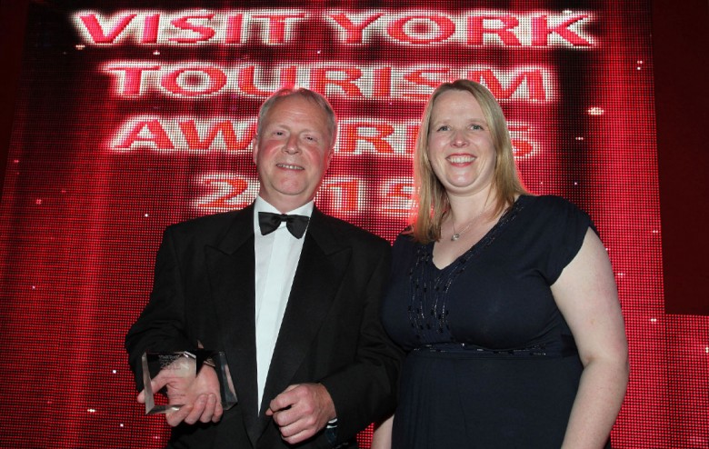 York Tourism Ambassador Roger Lee with Kate McMullen of Make It York. Photograph: Kippa Matthews