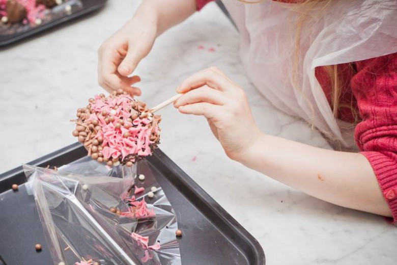 Chocolate lollipop making. Photograph: York Cocoa House