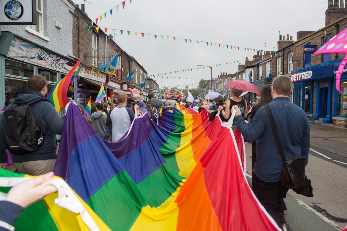Under the bunting on Bishopthorpe Road. Photograph © Duncan Lomax / Ravage Productions
