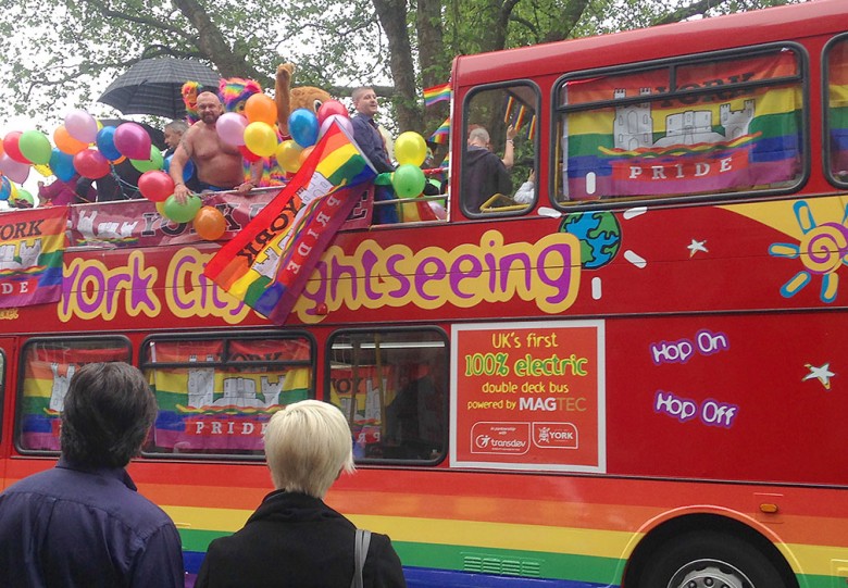 On the rainbow bus