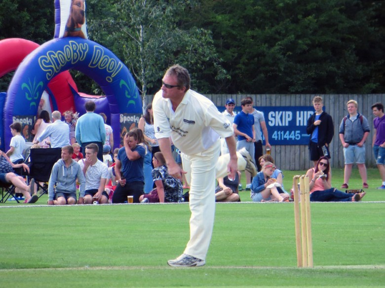 Ashley Metcalfe steams in for a delivery