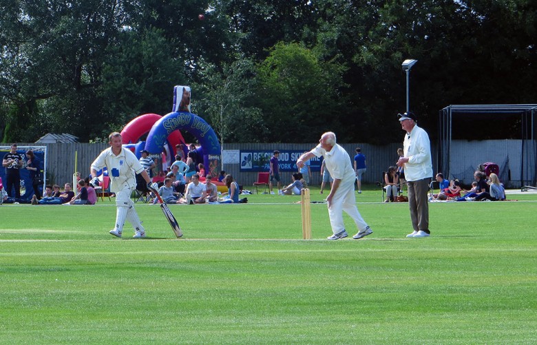 Chris demonstrates his unique bowling style