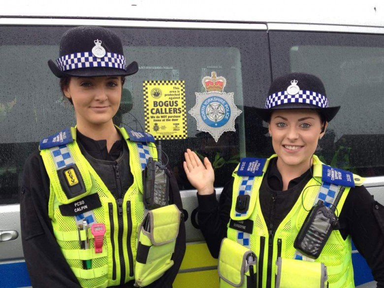 On patrol in York – officers checking properties are secure in Huntington as part of Operation Joypad. Photograph: NYP North York on Twitter
