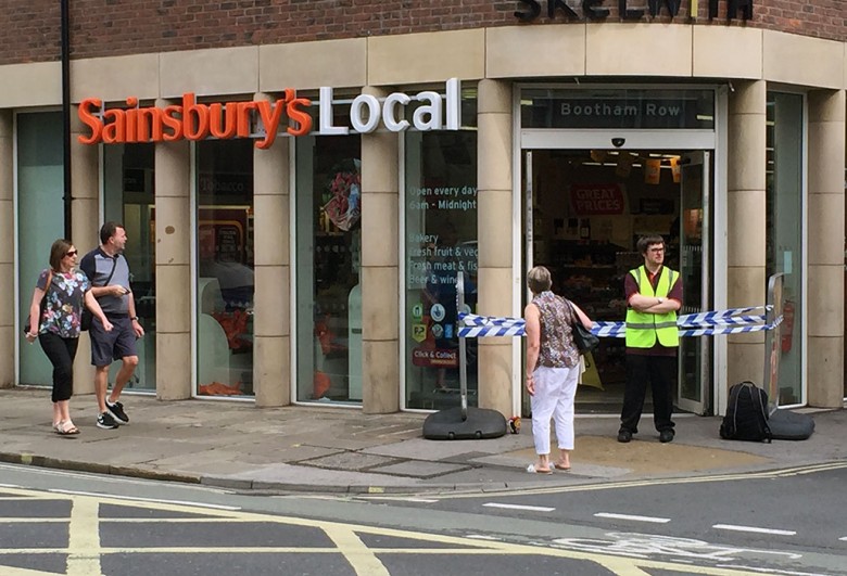 Sainsbury's on Bootham after the break in. Photograph: David Nicholson