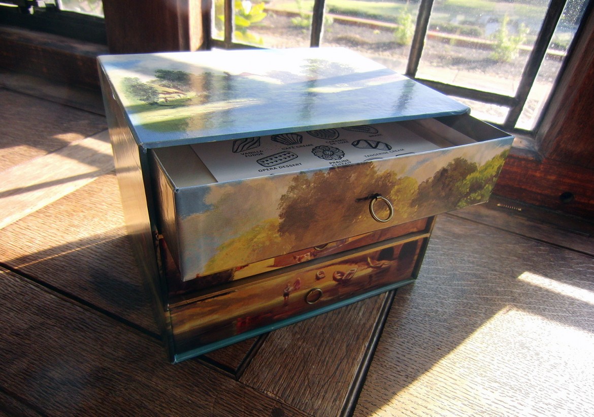 These rather nifty drawers once held Devon Milk chocolates