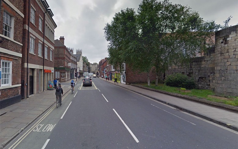 Bootham, York. The woman was attacked on the opposite side to Sainsbury's. Photograph © Google Street View