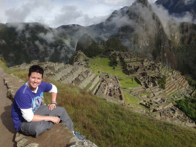 Rowena on a visit to Machu Picchu, the ancient Incan citadel in Peru