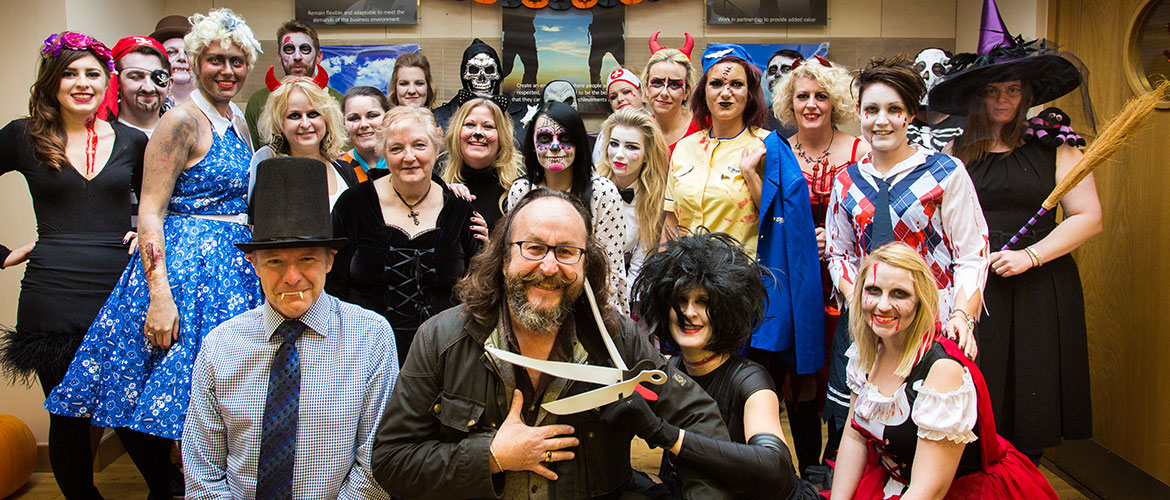 TV star takes part in York fancy dress fun before night out at city restaurant