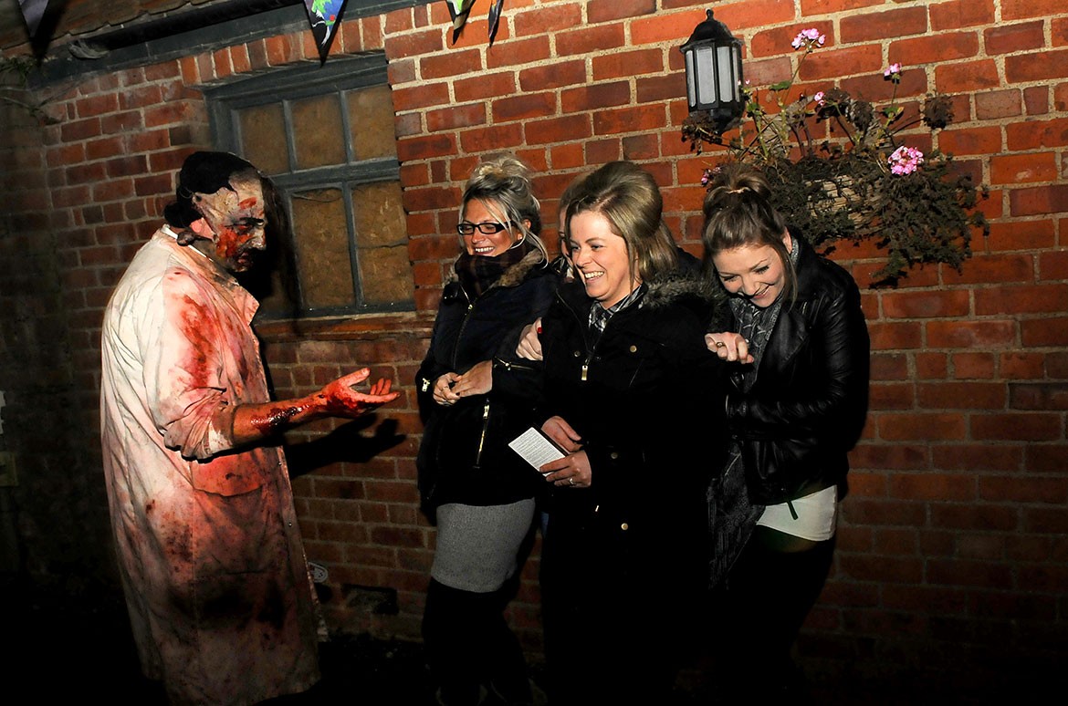 A group of visitors meet the Hallowscream head of catering