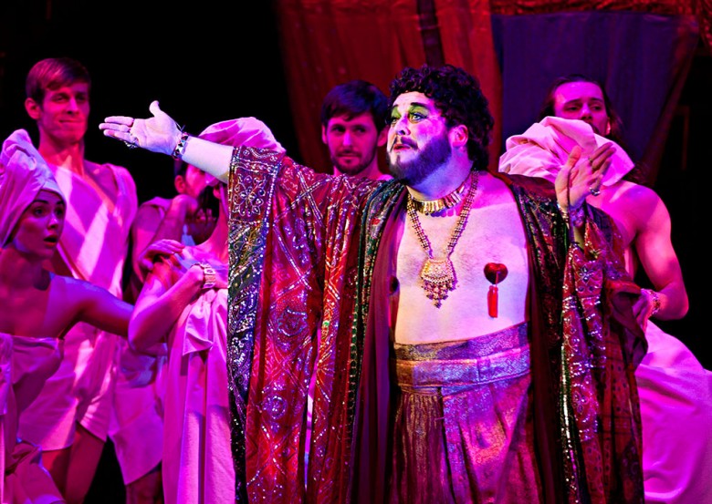 ‘Turn my water into wine’ – Herod (Tom Gilling) in mocking mode