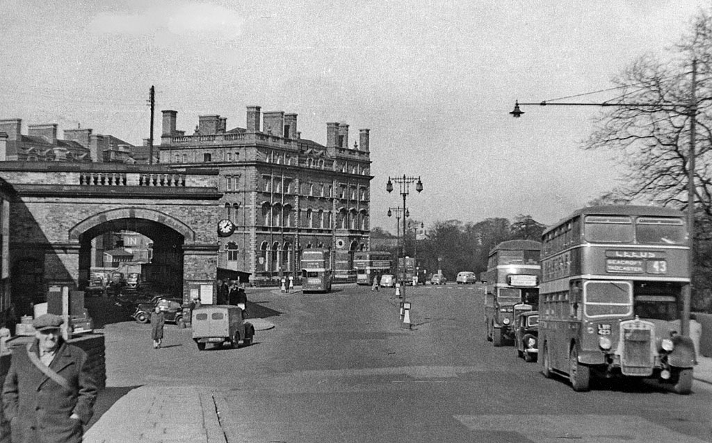 Station Road and what was the Royal Station Hotel in 1955. Photograph © Ben Brooksbank on Wikipedia