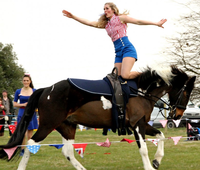 Rosie and her horse entertain the crowd