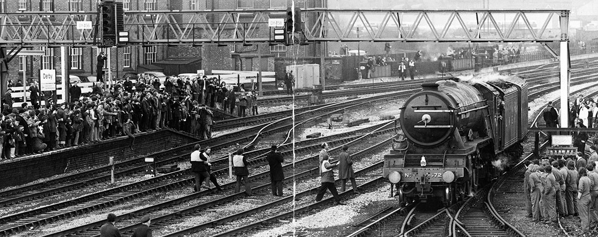 The Flying Scotsman in Derby, February 1973