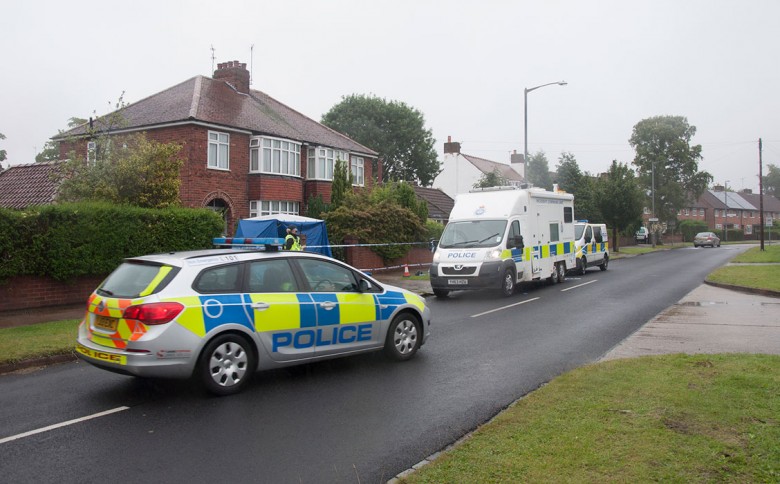 Police at the scene – ‘a stark reminder of the dangers in taking drugs’
