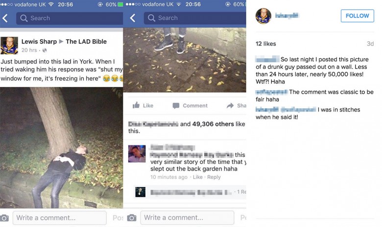 And the internet goes wild… Photograph Lewis Sharp in Instagram