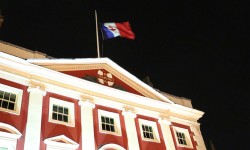 York’s Tricolour tribute: Mansion House lit up in red, white and blue for Paris