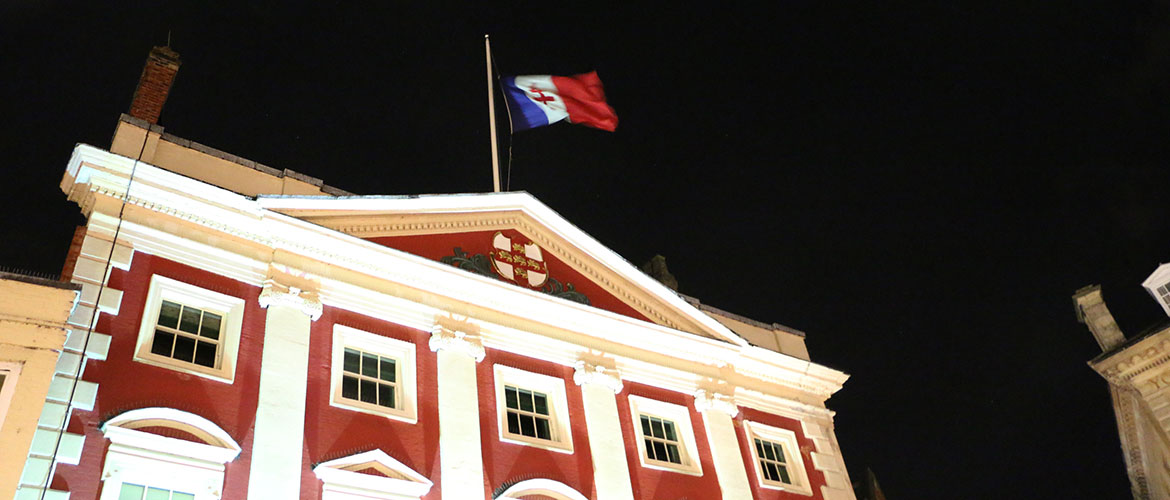 York’s Tricolour tribute: Mansion House lit up in red, white and blue for Paris