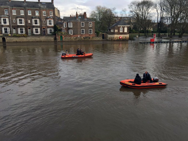 The York Rescue Boat team are taking part in the river search. Photograph © York Rescue Boat on Twitter