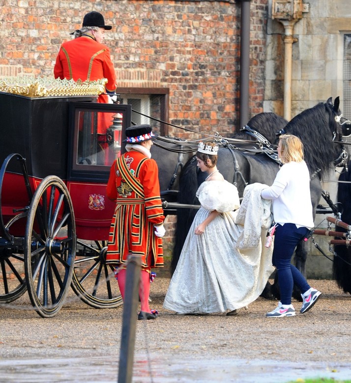 Filming a scene at York Minster School. Photograph © John Mather