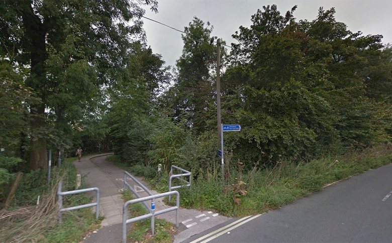 The area off Windmill Lane where the body was found. Photograph © Google Street View