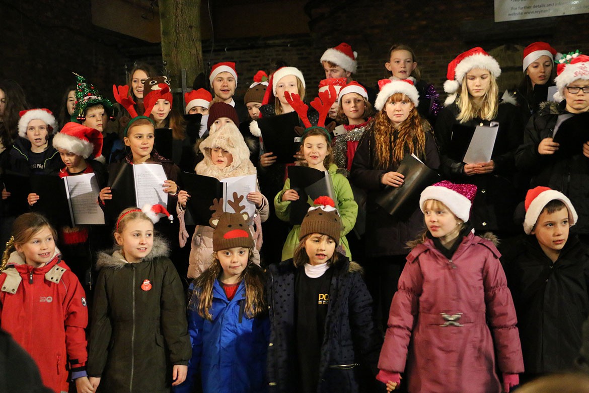 Carolling on Davygate with the PQA choir