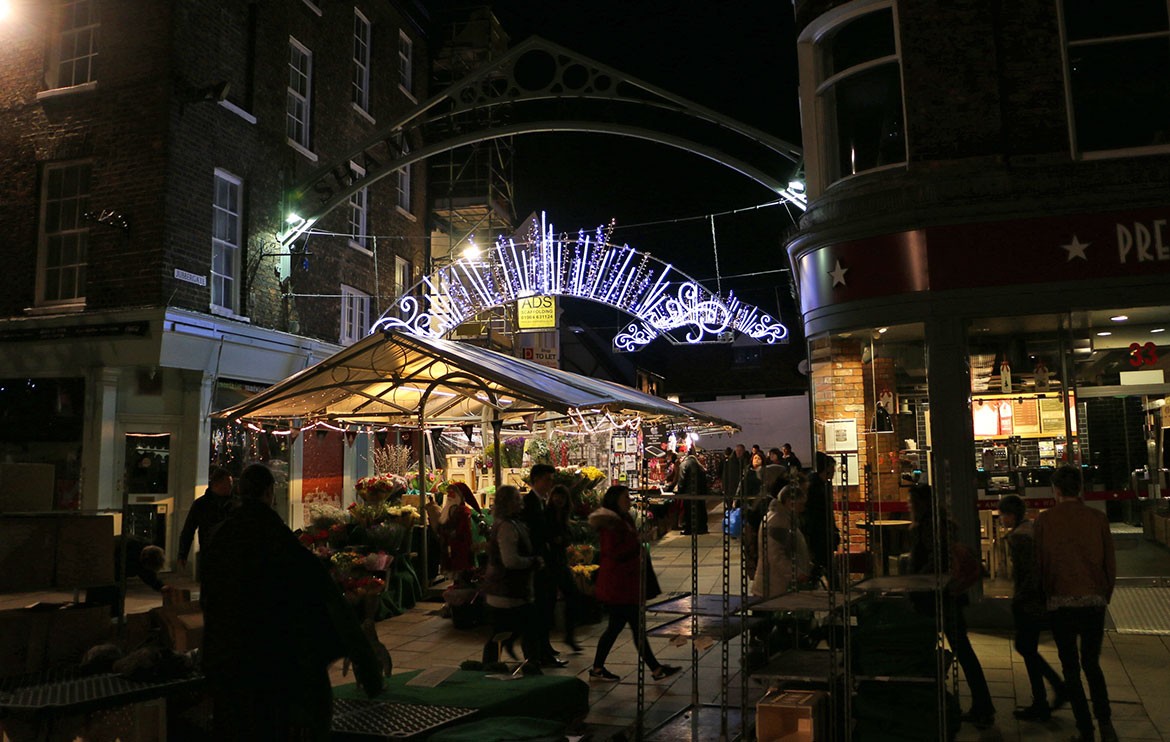 Great decorations over Shambles Market