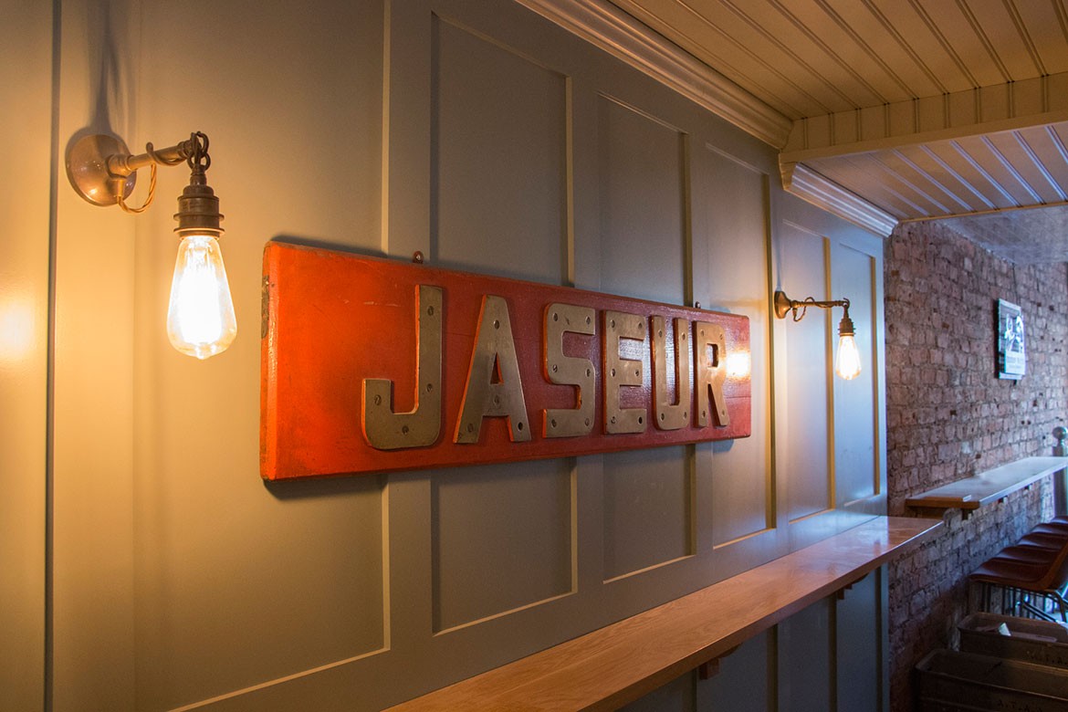 A detail from the new decor upstairs at the Vaults