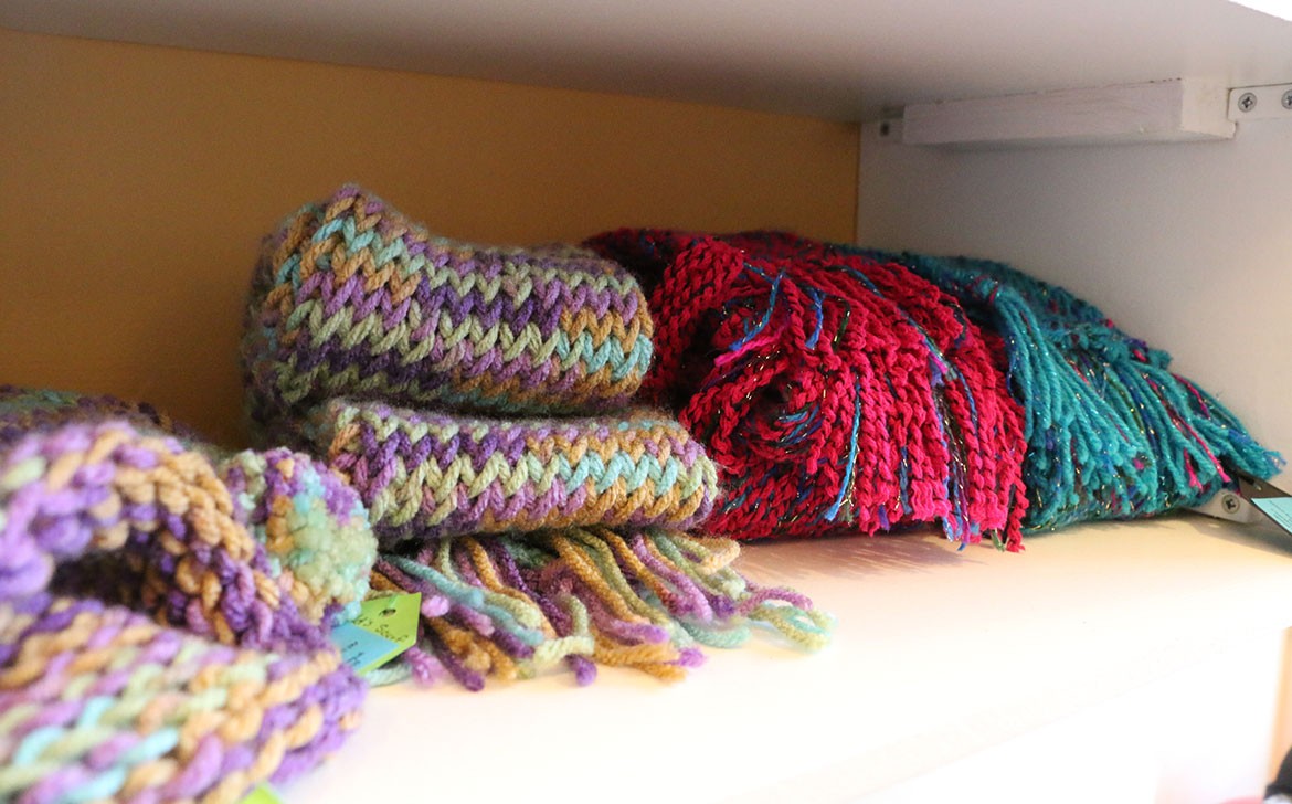 Child’s hat, £6; scarf, £15