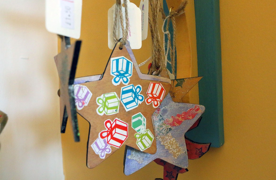 Star-shaped tree decorations, £1.50