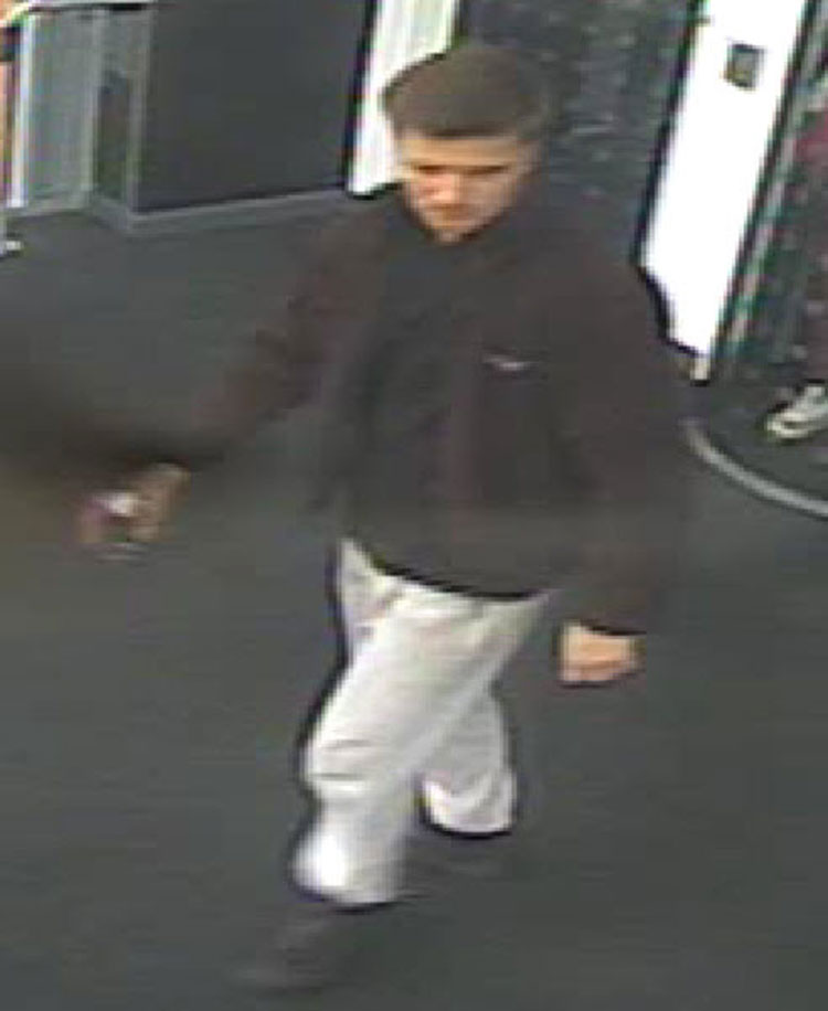 A second shot of the man police want to talk to