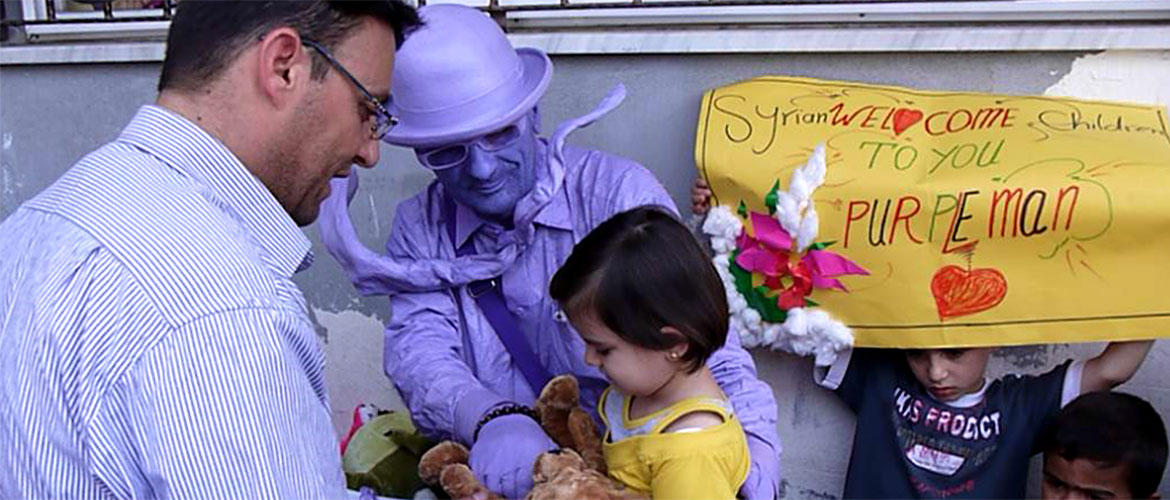 Purpleman launches £15K Christmas toy appeal for Syrian orphans – may quit Stonegate to open a school over there
