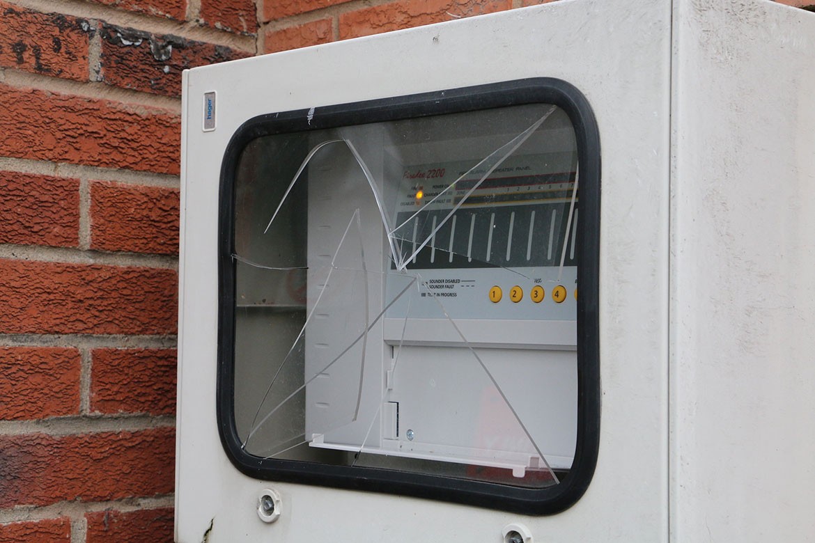 The casing for an electricity meter is smashed