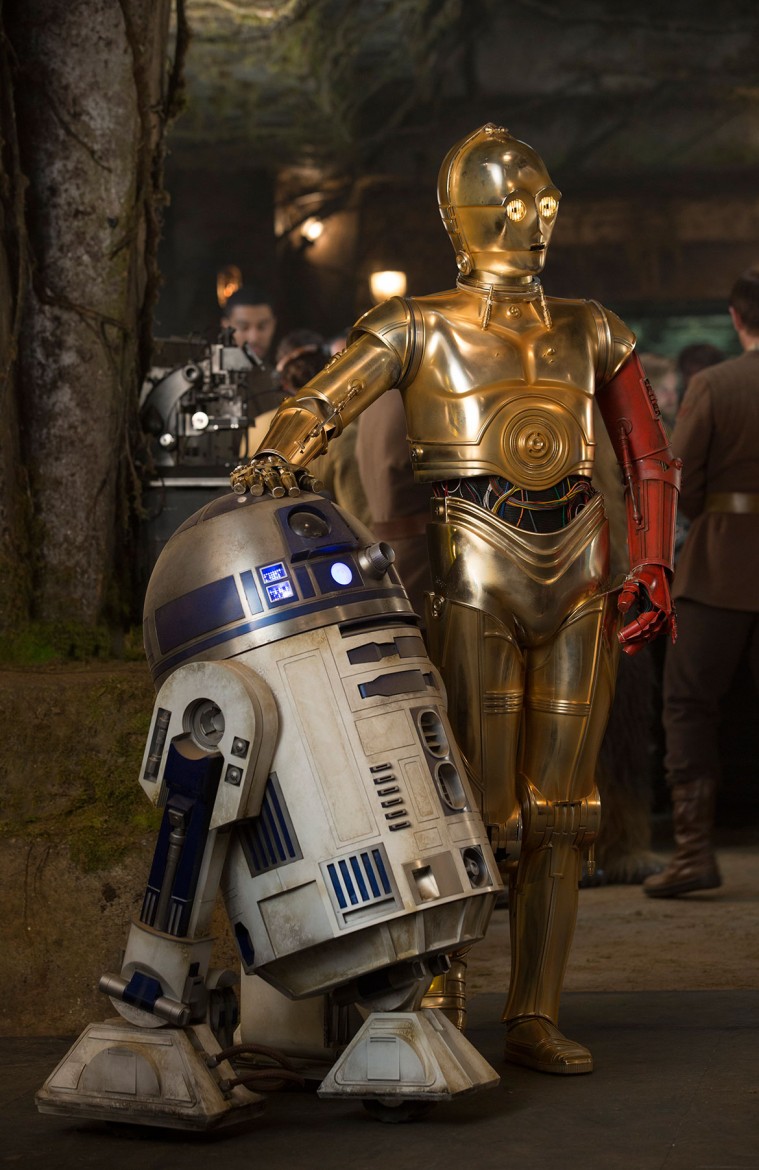 R2-D2 and C-3PO (Anthony Daniels). Photograph: David James / Lucasfilm 2015 