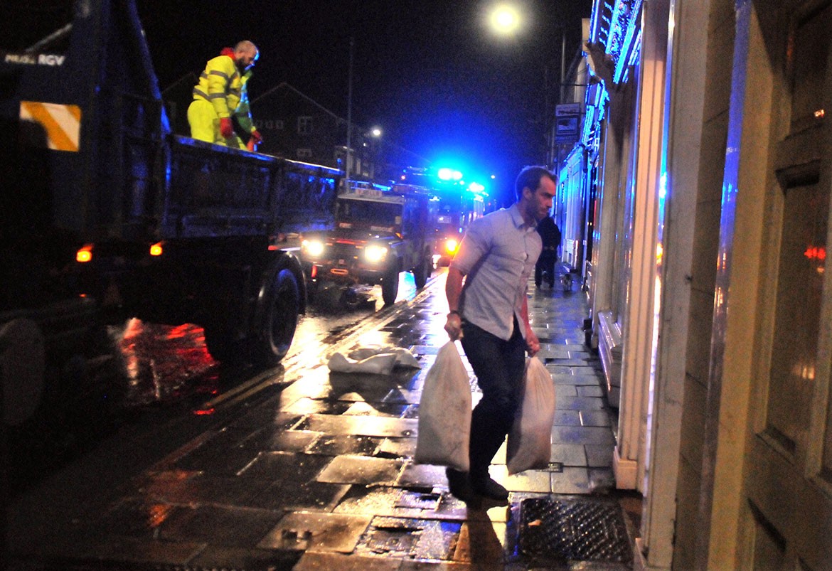 Council workers and others are working round the clock to help vulnerable people and properties. Photograph: Nigel Holland