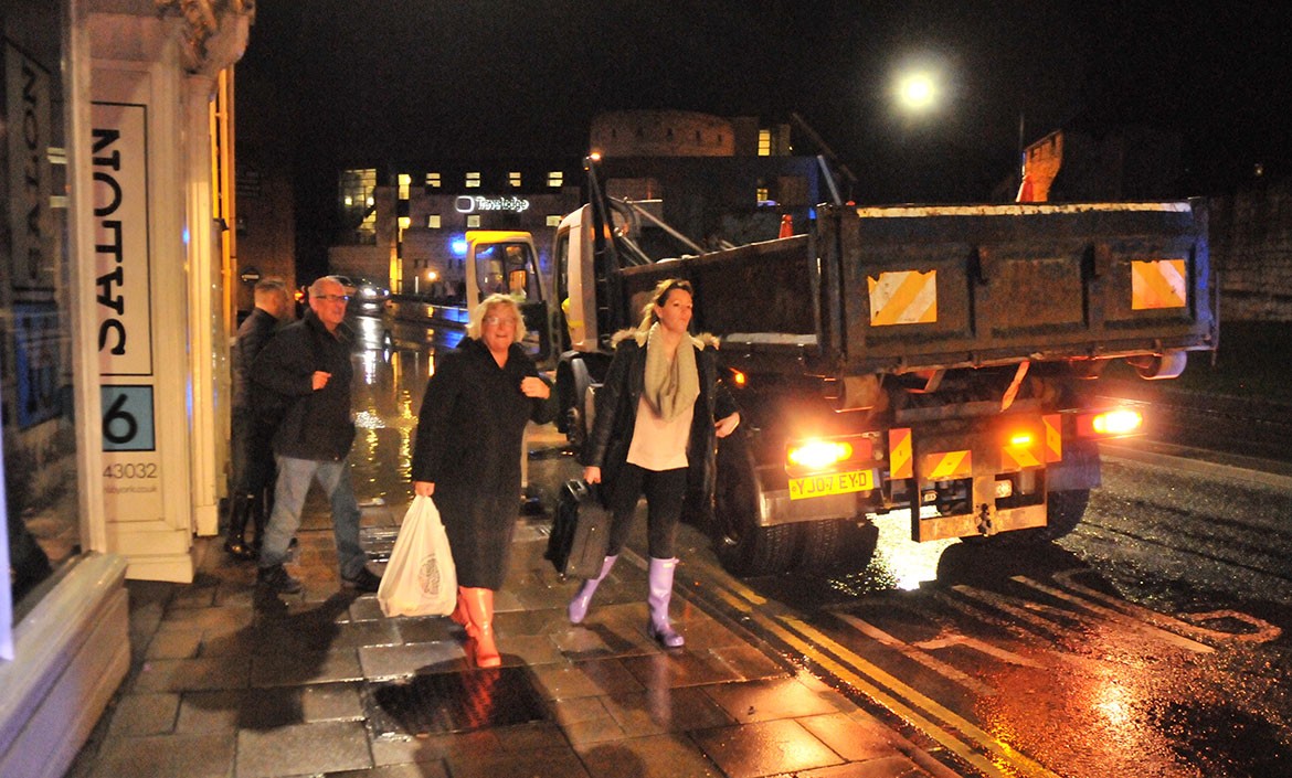 Scenes on Tower Street, York, on Boxing Night. Photograph: Nigel Holland